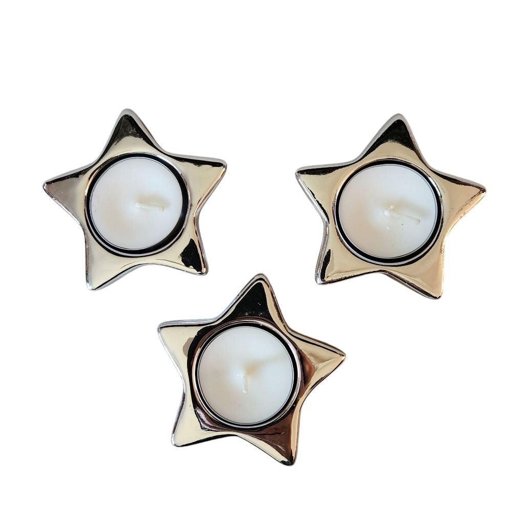 At Home America Starlight Candles Set Of 3 NIB 3"L x 3"W x 1.5"H